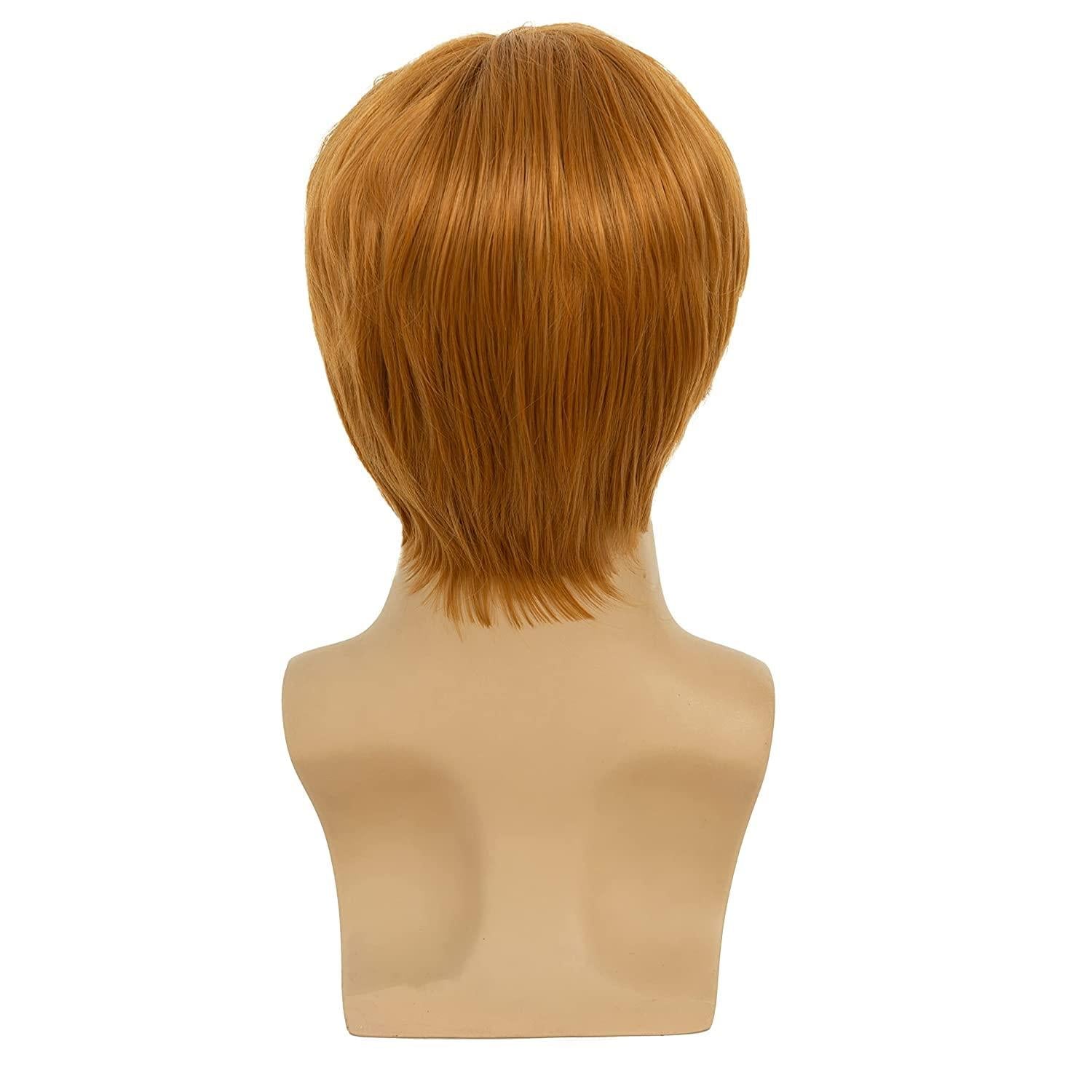 Kurze Orange Herrenperücke Synthetisch Cosplay Halloween