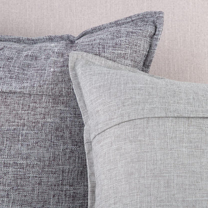 2x Kissenbezug Polyester-Leinen, Hellgrau 40x40 cm