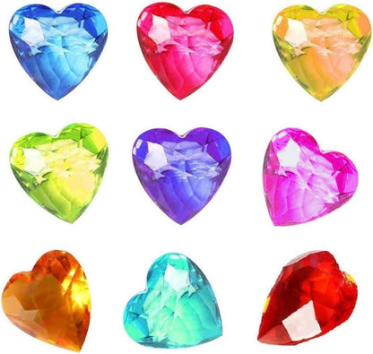 20er Pack Herz Acryl Edelsteine 4cm für Kinder Schatzsuche & Party