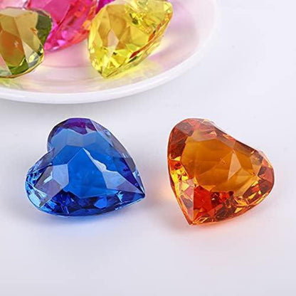 20er Pack Herz Acryl Edelsteine 4cm für Kinder Schatzsuche Ostern Party