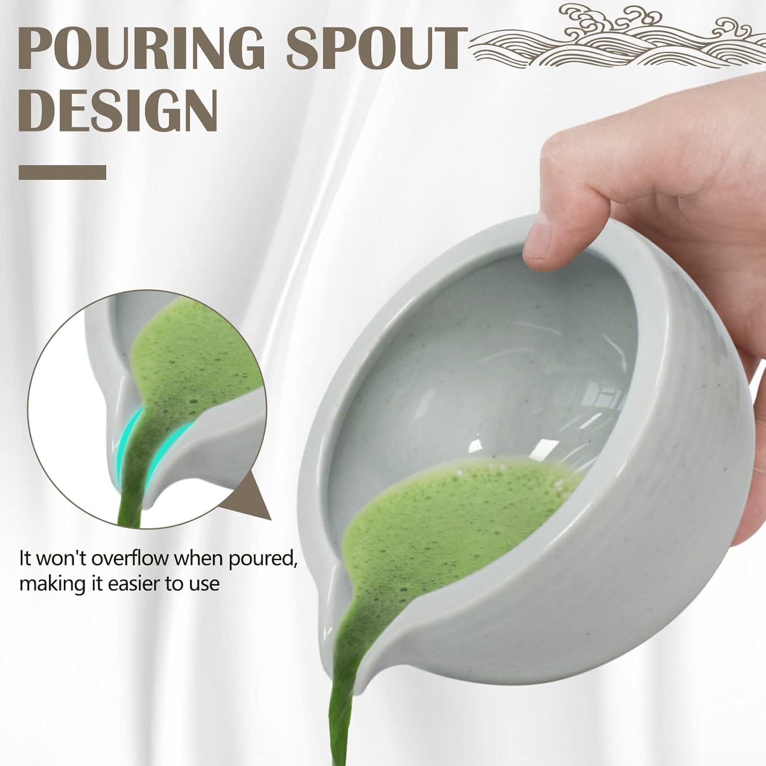 Japanisches Matcha-Tee-Set mit Schüssel, Schneebesen & Pulver-Caddy