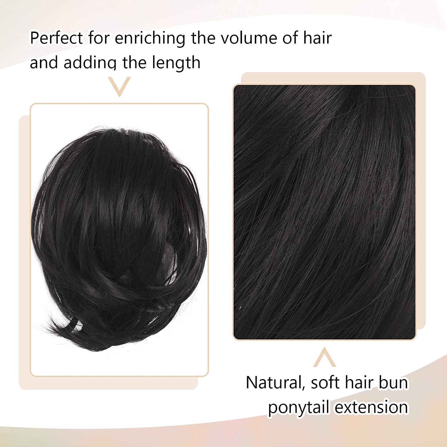 Haarteil Extensions Haarknoten Pferdeschwanz synthetisch kurz blond 20cm