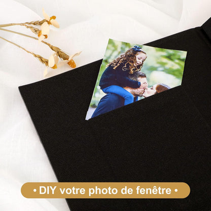 XXL Fotoalbum 1000 Bilder 10x15 cm Leinen Schwarz Hochformat