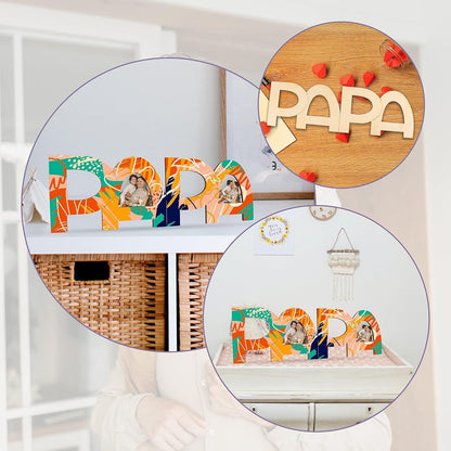 Holz Bilderrahmen Papa Geschenk personalisierbar