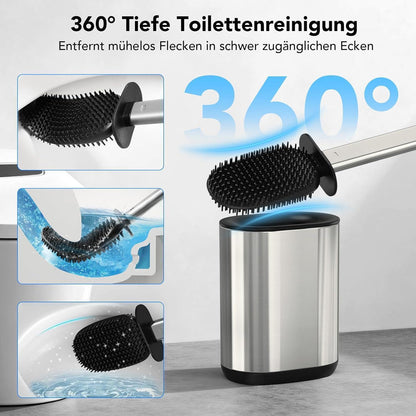 Silikon Toilettenbürste Set mit Halter – Hygienisch & Platzsparend