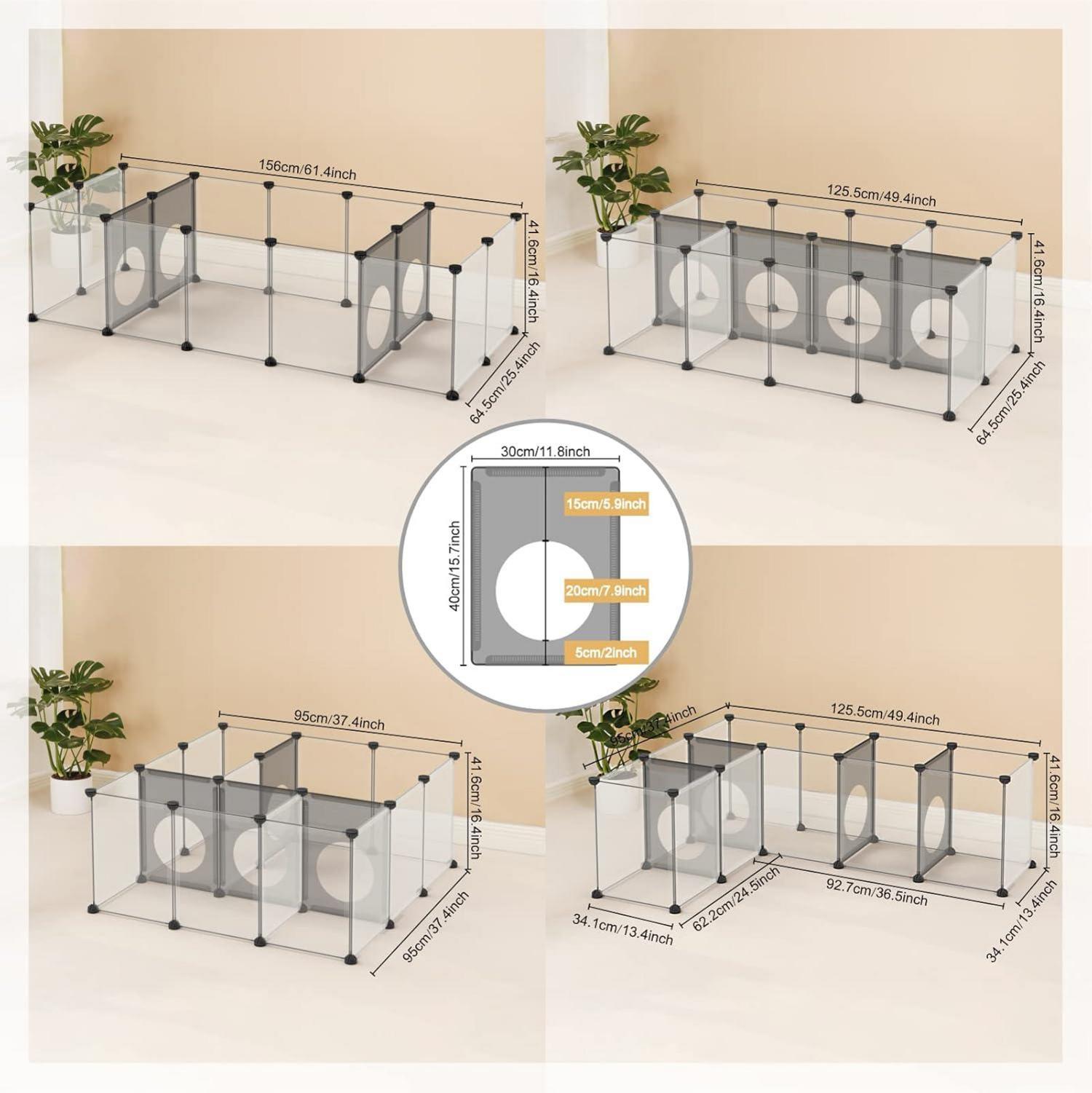 Laufstall für Kleintiere mit Spielloch-Design 156x65x42cm