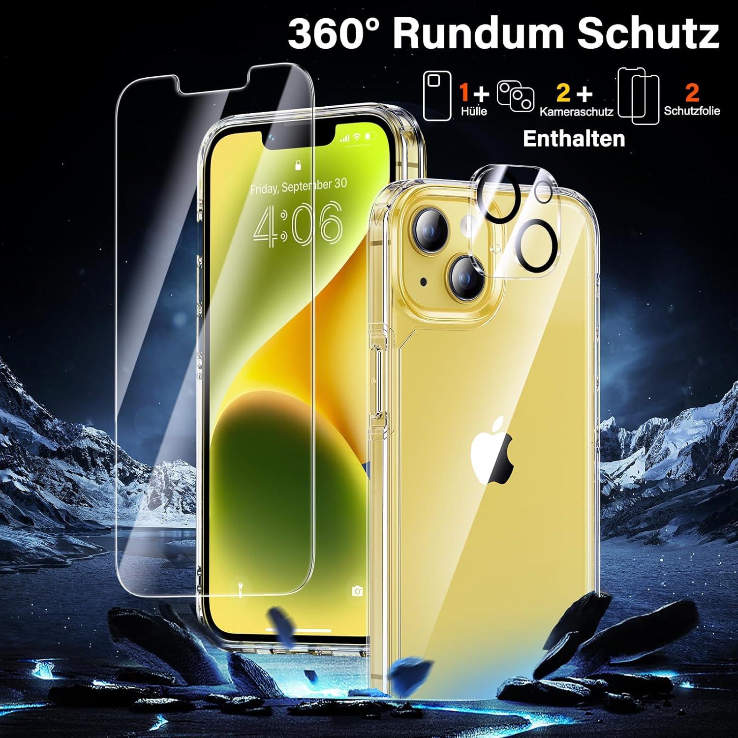 Schutzhülle Displayschutz Kameraschutz 5-in-1 Set iPhone 14