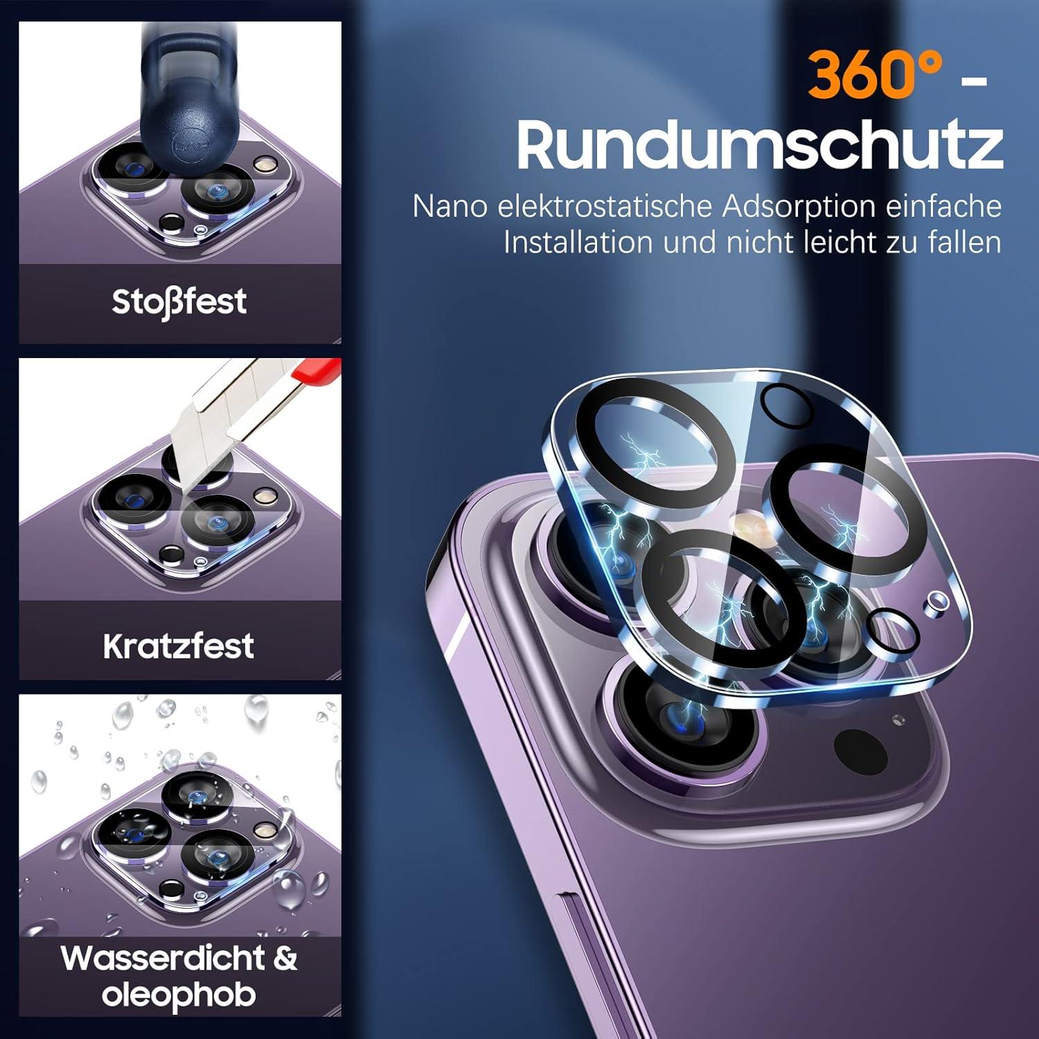 Kameraschutz für iPhone 14 Pro Max 3er Pack - Militärstandard