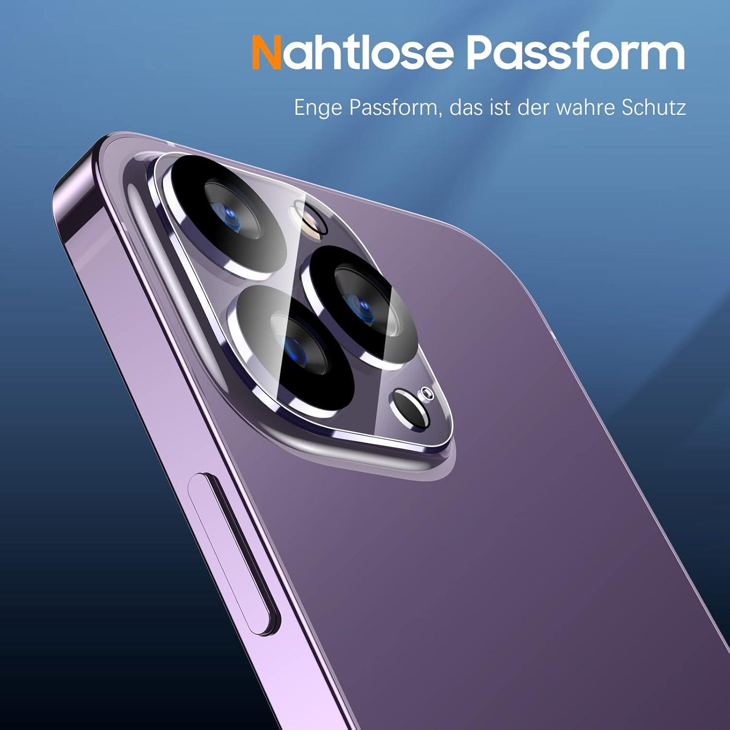 Kameraschutz iPhone 14 Pro Max 3 Stück Kratzfest Blasenfrei Ultra-Klar