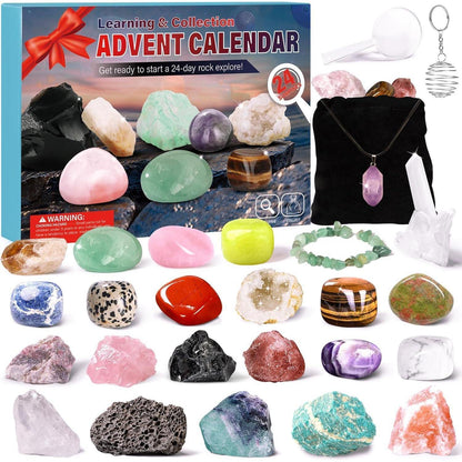 Adventskalender 2026 für Kinder mit Natürlichen Kristallen