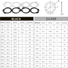 Externe Sicherungsringe Sortiment C-Clips 760 Stück Schwarz