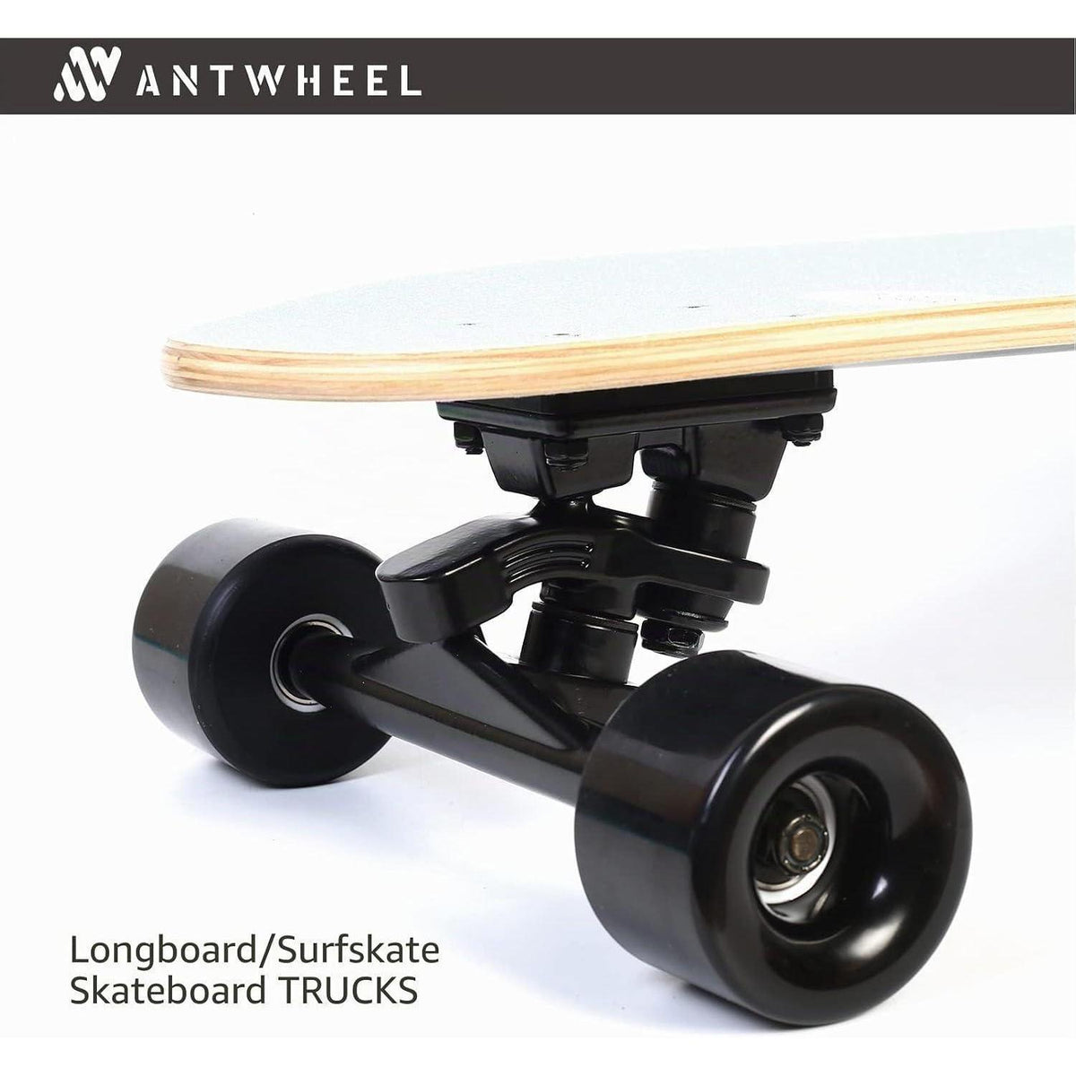 Sidewinder II Surf Skateboard – Doppel-Kingpin Trucks, Schwarz