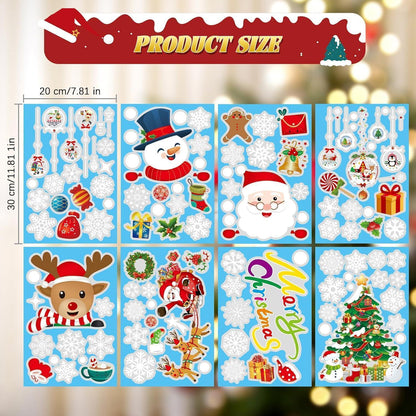 Fensterbilder Weihnachten 8 Blätter Schneeflocken