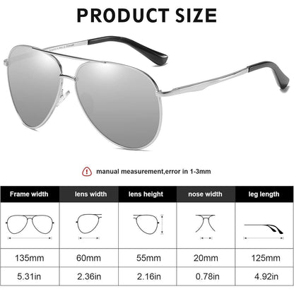 Pilotenbrille Polarisierte Sonnenbrille Metallgestell