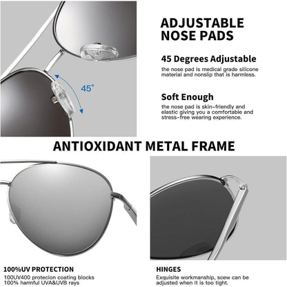 Pilotenbrille Polarisierte Sonnenbrille Metallgestell