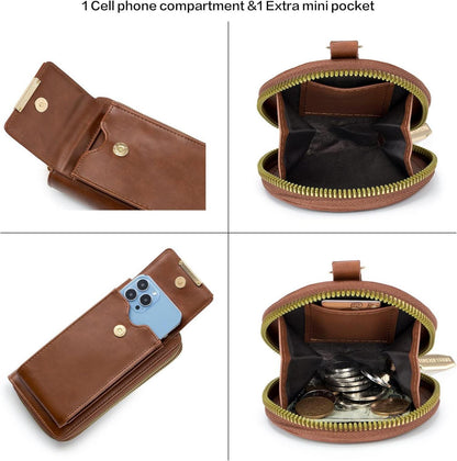Kleine Damen Umhängetasche mit RFID Schutz, 3in1 Crossbody Handytasche