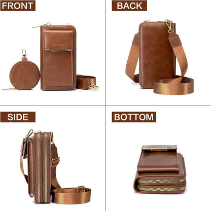Kleine Damen Umhängetasche 3-in-1 Crossbody Handytasche RFID Schutz