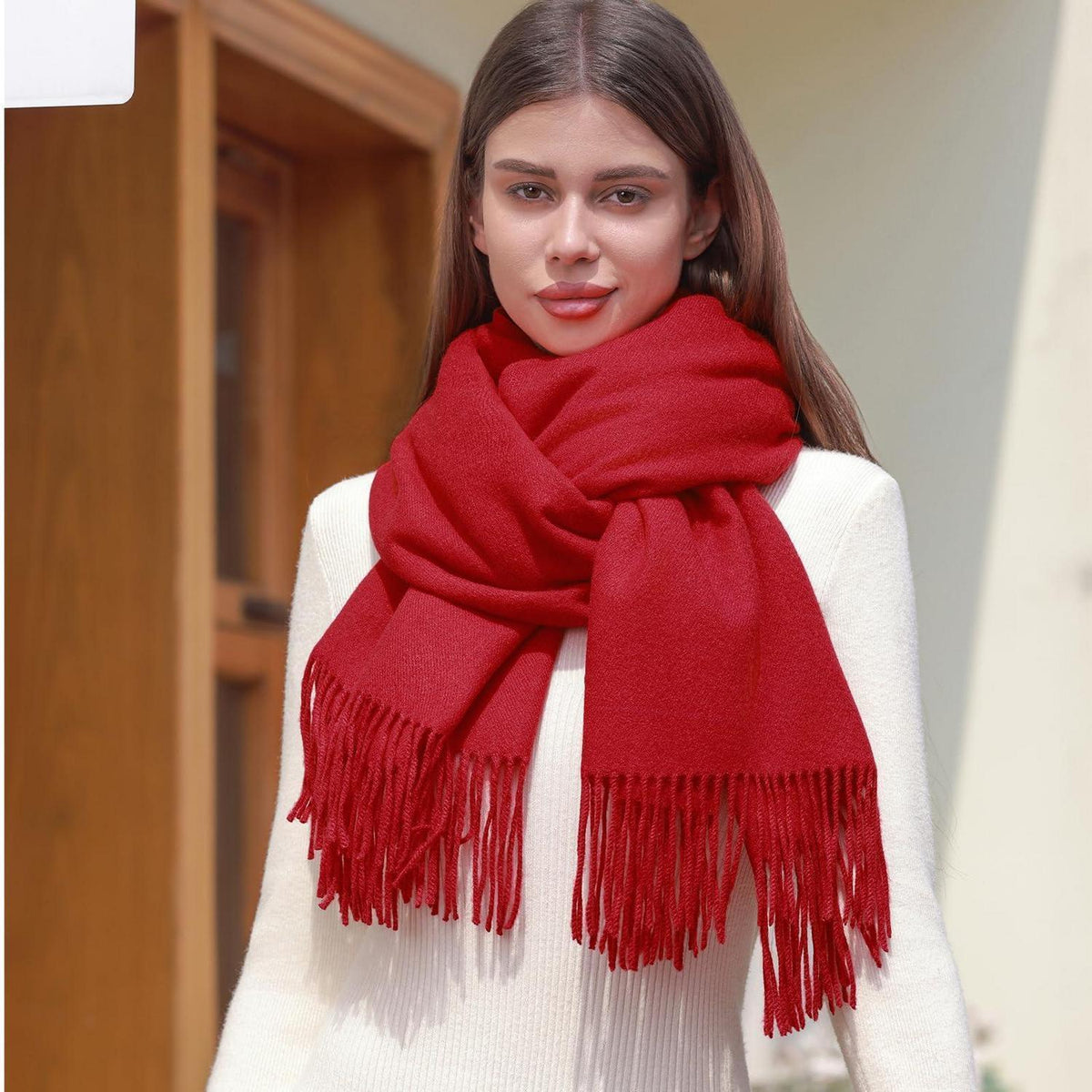 Damen Schal Festlich Rot Pashmina für Abendkleid Hochzeit