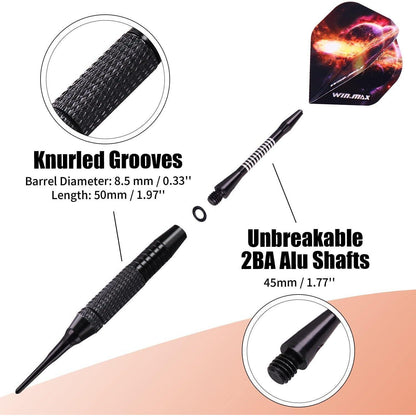 WIN.MAX Profi Softdarts 12 Stück Set, 18 Gramm