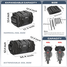 Motorrad Sitztasche 40-60L wasserdicht erweiterbar schwarz