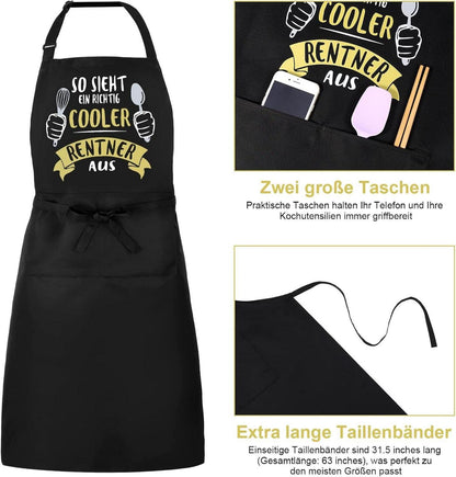 Lustige Rentner Grillschürze Küchenschürze Geschenk für Grillparty