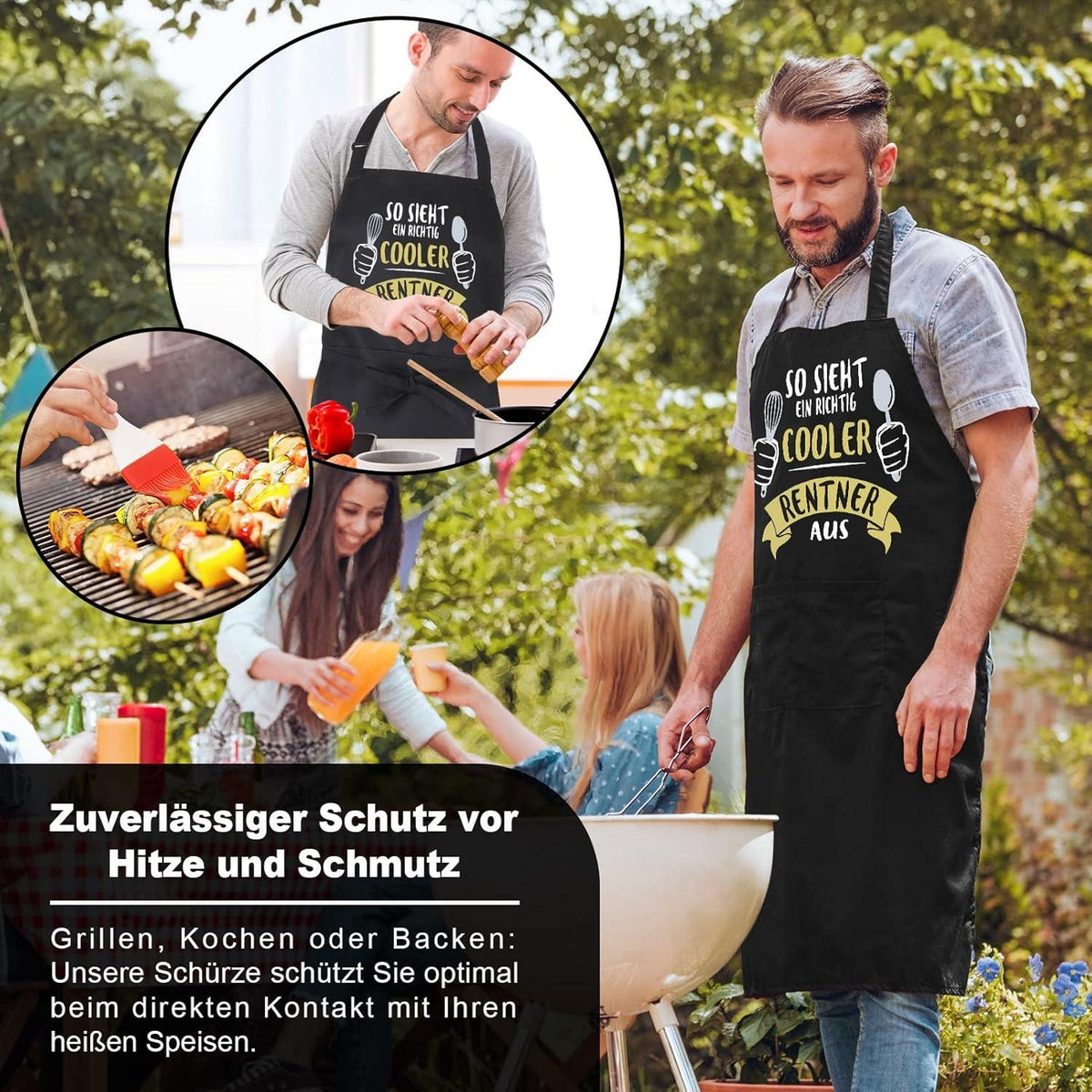 Lustige Rentner Grillschürze Geschenk Vatertag Kochschürze Weihnachten