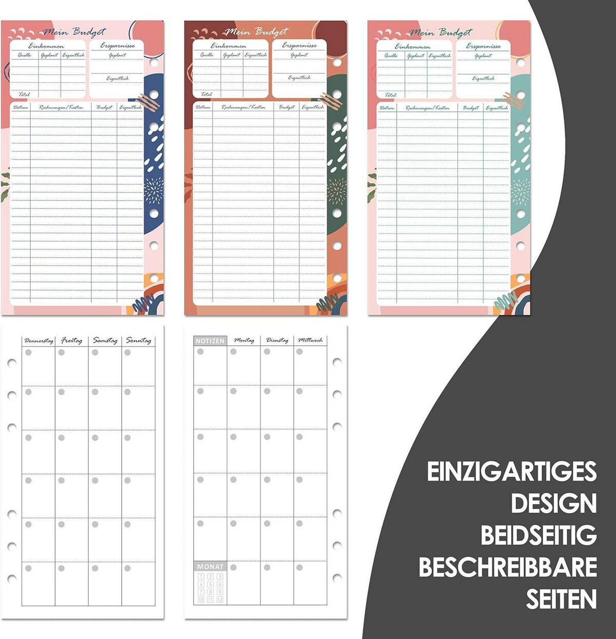 BIROYAL Budget Planner A6 PU Leder Startset mit Zubehör & Geldumschlägen