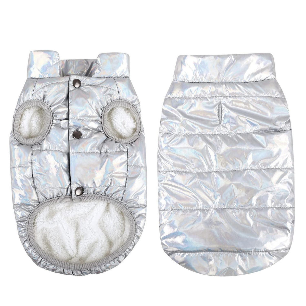 Hunde Wintermantel wasserdicht & winddicht – warm & bequem (Silber, S)