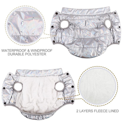 Hunde Wintermantel wasserdicht & winddicht – warm & bequem (Silber, S)