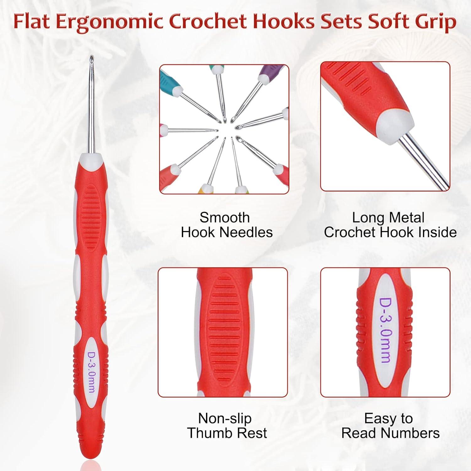 9-teiliges Ergonomisches Häkelnadelset mit