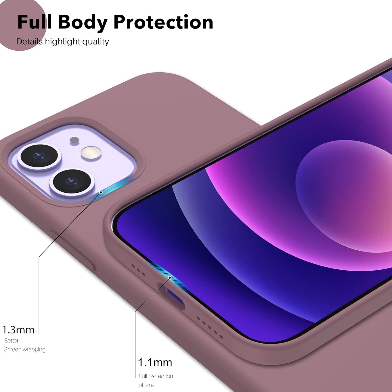 iPhone 12/12 Pro Silikonhülle Lila Qualität 3-Layer Schutz
