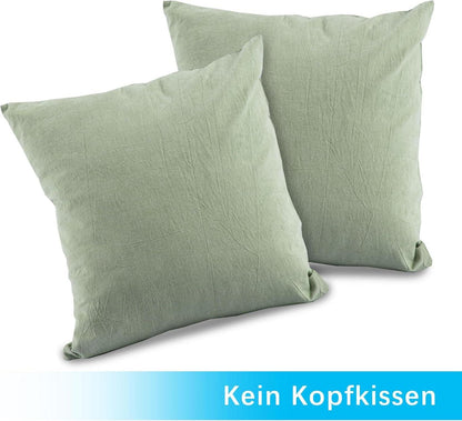Kissenbezug 2er Set 40x40 cm Baumwolle Hellgrün