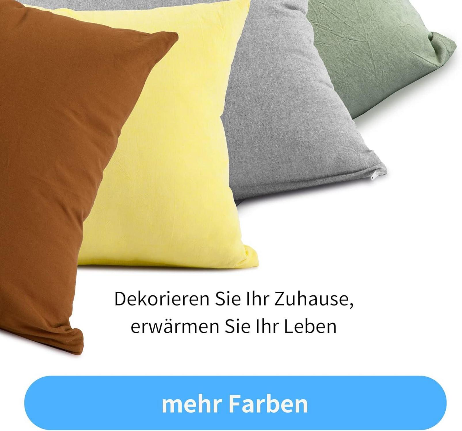 2er Set Kissenbezug 40x40 cm Baumwolle Reißverschluss Hellgrün
