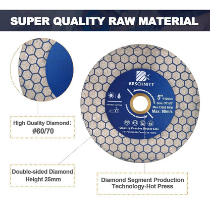 Diamant Trennscheibe 125mm doppelseitig, 5 Stück