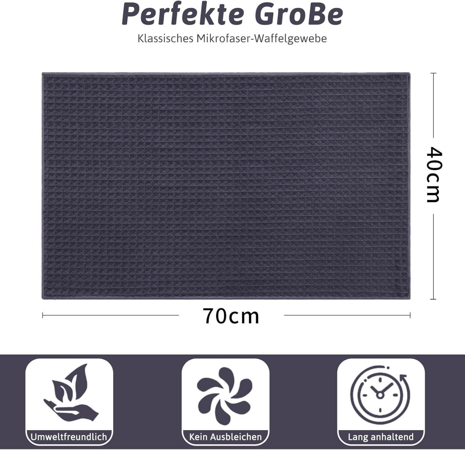 Moosfor Microfasertücher 4er-Set Küchentücher 40x70cm Saugfähig Dunkelgrau