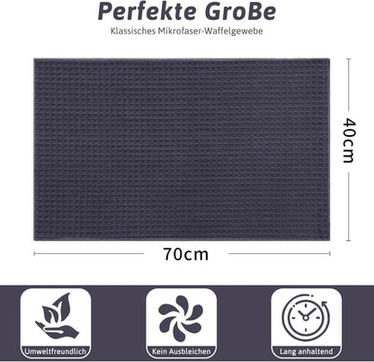Moosfor Microfasertücher 4er-Set Küchentücher 40x70cm Saugfähig Dunkelgrau