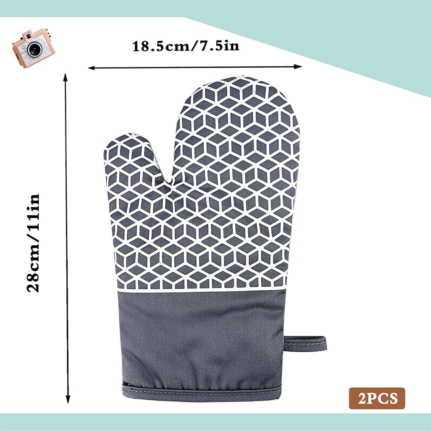 ZVZM Ofenhandschuhe Hitzebeständig Silikon Anti-Rutsch Koch Back 300°C