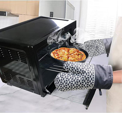 Ofenhandschuhe Hitzebeständig 300°C, Silikon Anti-Rutsch für Kochen Backen Grillen