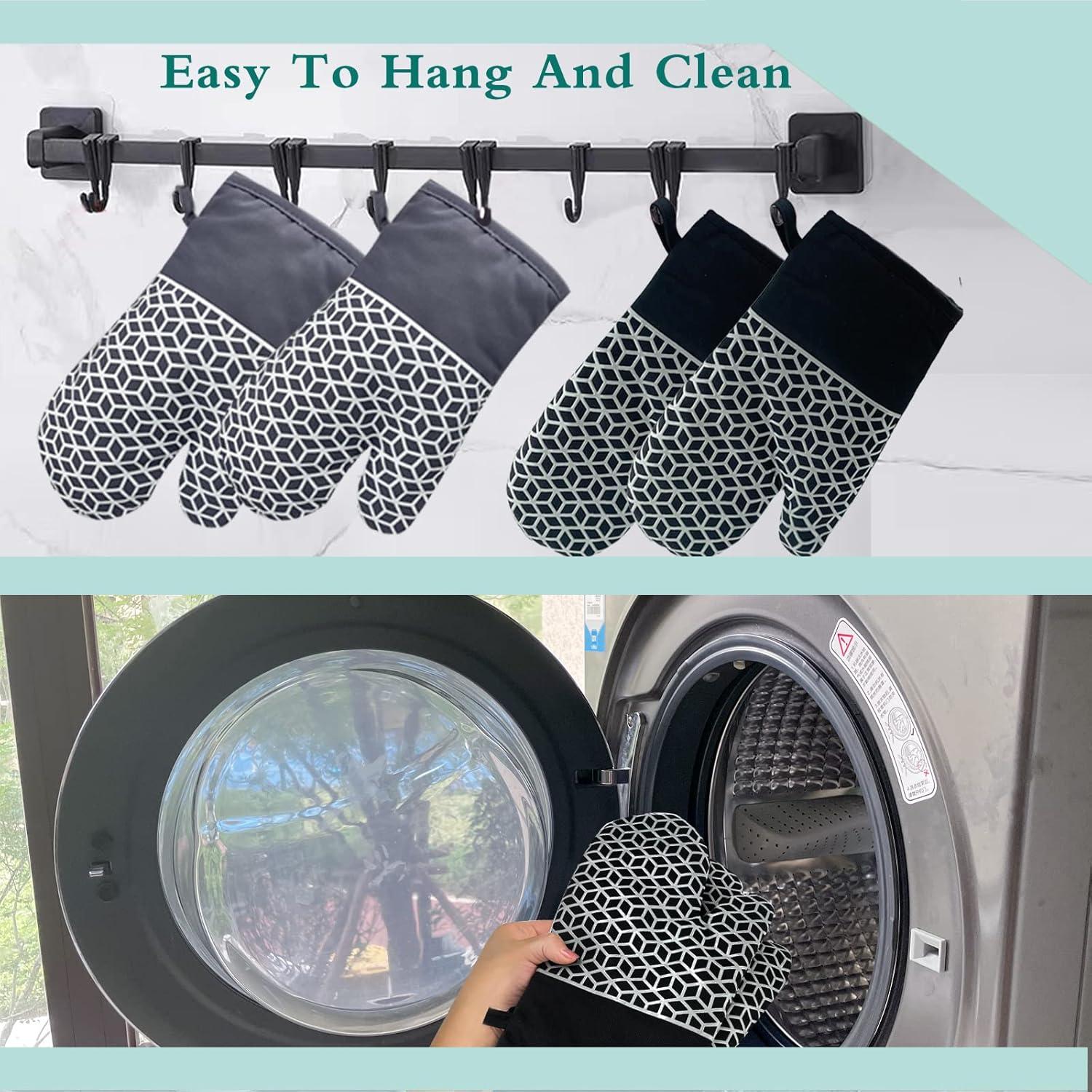 Ofenhandschuhe Hitzebeständige 300°C Silikon Anti-Rutsch Kochen Backen