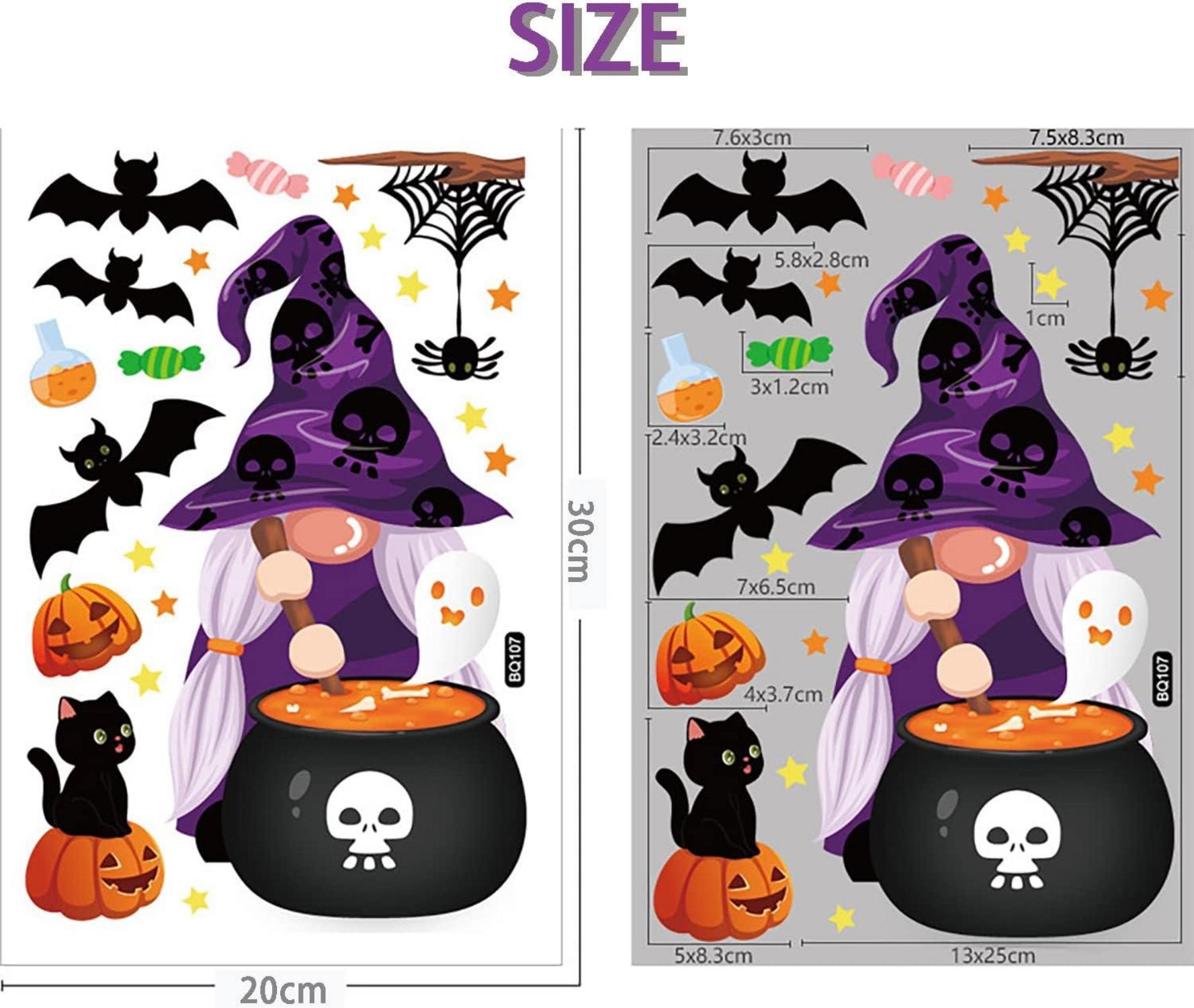 Halloween Fenster Aufkleber Dekoration Stickers Thanksgiving 6 pcs