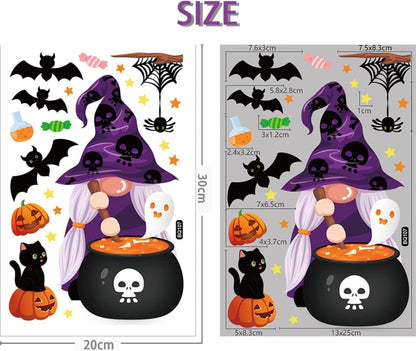 Halloween Fenster Aufkleber Dekoration Stickers Thanksgiving 6 pcs