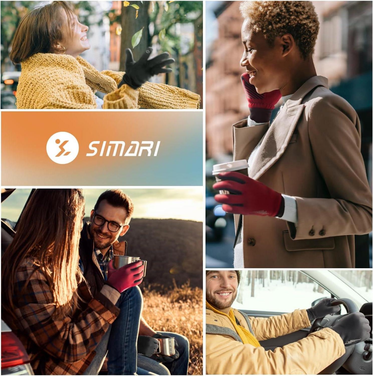 SIMARI Winter Thermo-Handschuhe Touchscreen Anti-Rutsch Winddicht Herren Damen