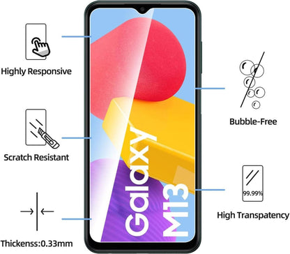 Panzer Schutz Glas Samsung Galaxy M13 M23 5G 3er Set 9H