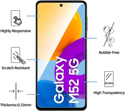 Panzer Schutz Glas Samsung Galaxy M52 5G 9H Härte