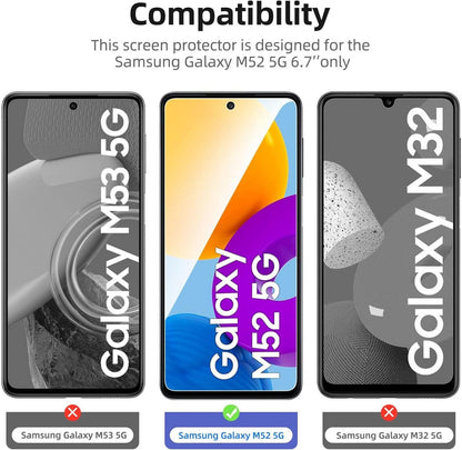 Panzer Schutzglas Samsung Galaxy M52 5G Displayschutzfolie 9H