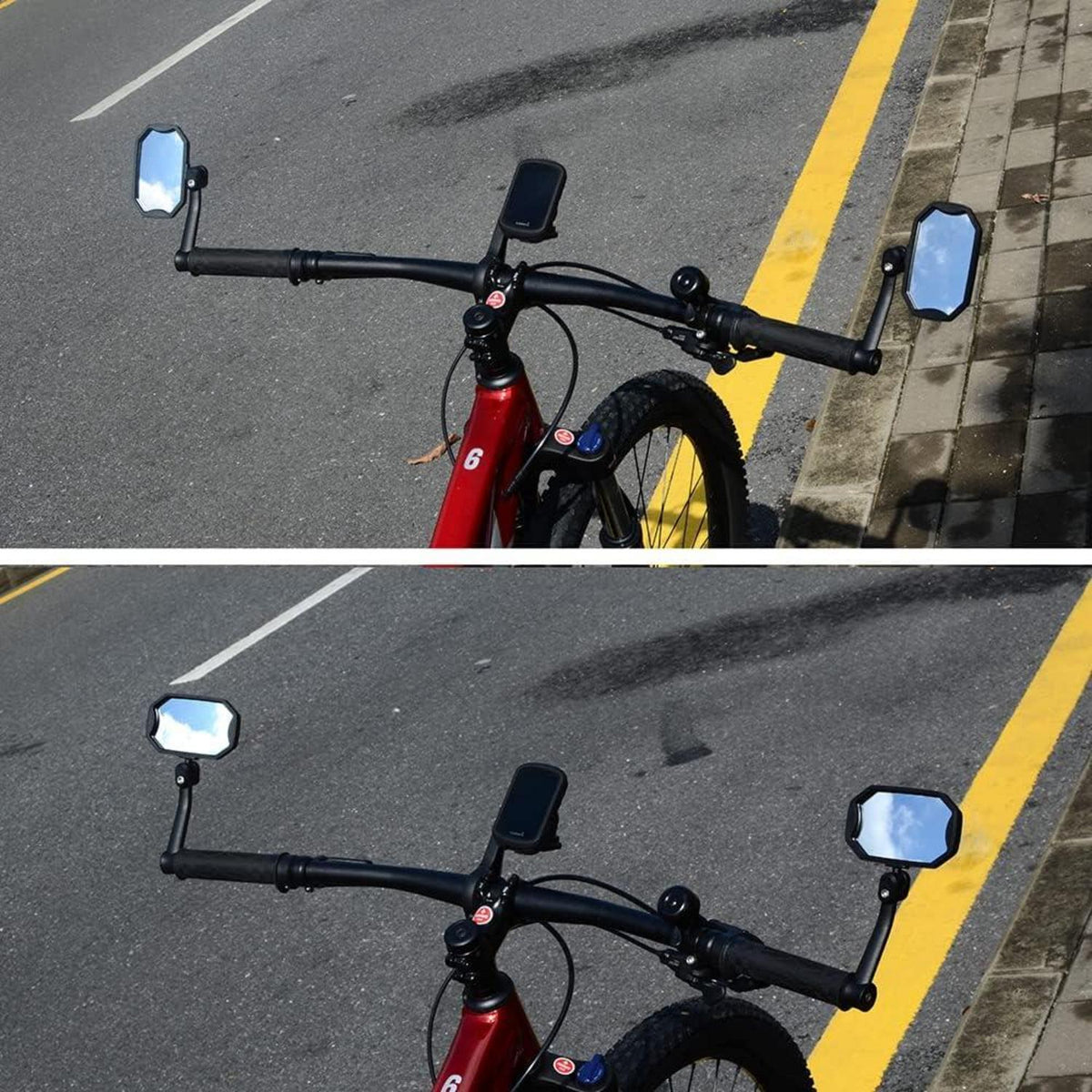 Fahrradspiegel blau konvexe Glaslinse blendfrei für Mountainbike PAAR