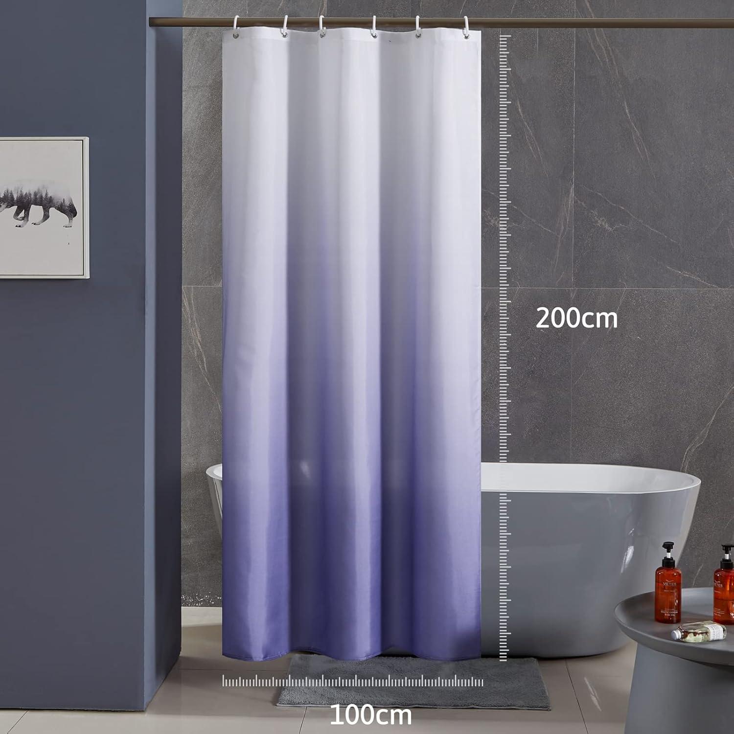 Duschvorhang Polyester Schimmelresistent Wasserabweisend 100x200cm