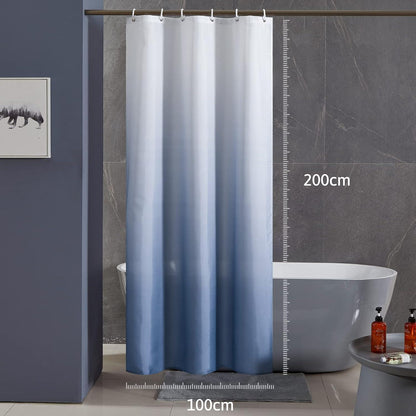Duschvorhang Textil Anti-schimmel Wasserdicht Polyester Weiß Dunkelblau