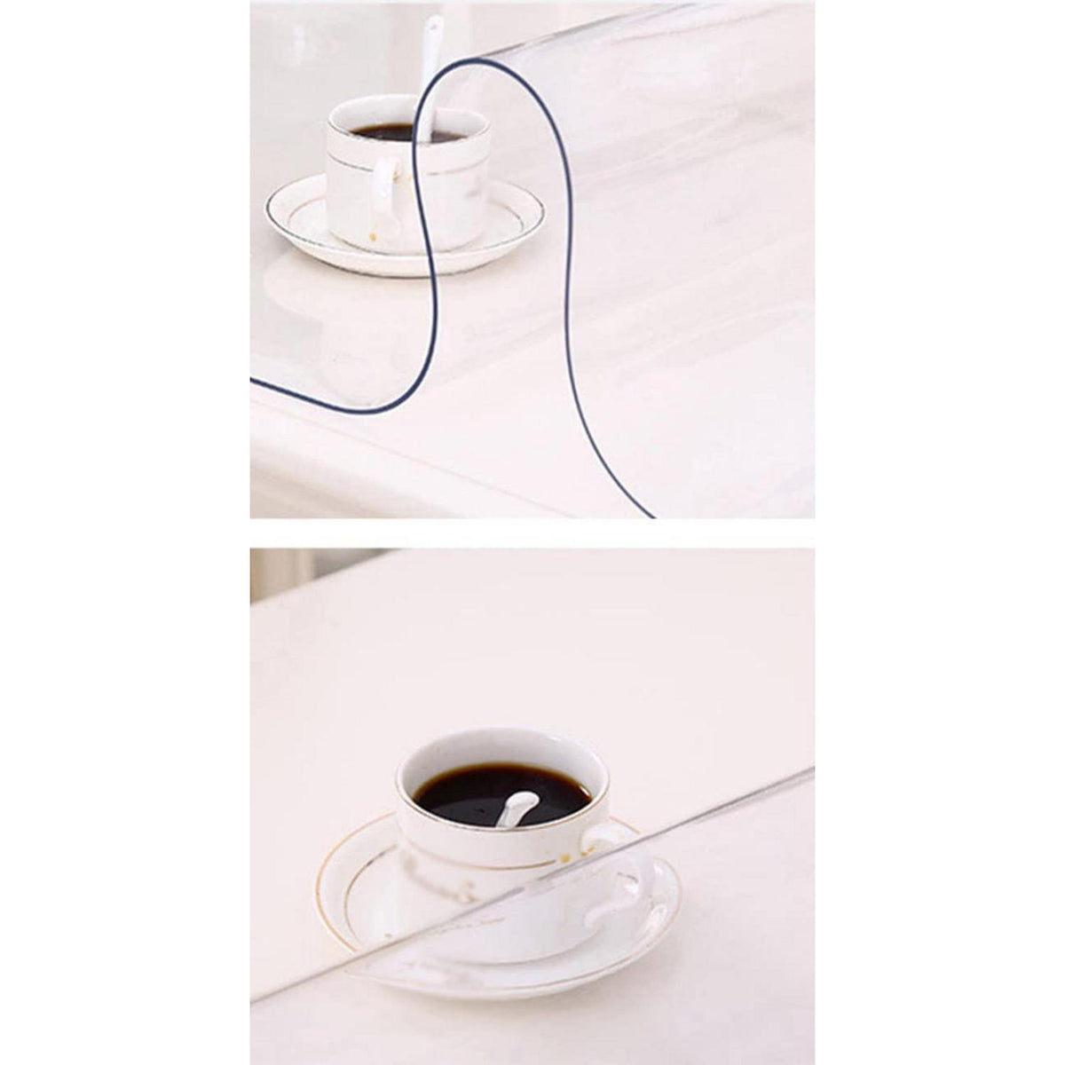 PVC Tischdecke Transparent 90x140cm / 140x90cm - 2mm Dicke