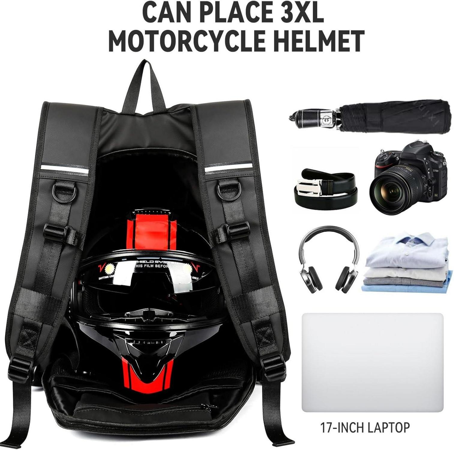 Motorradrucksack Herren wasserdichter Helmrucksack Laptoptasche